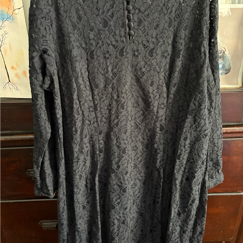 Jessica London Black Lace Long Sleeve Dress - Picture 5 of 5